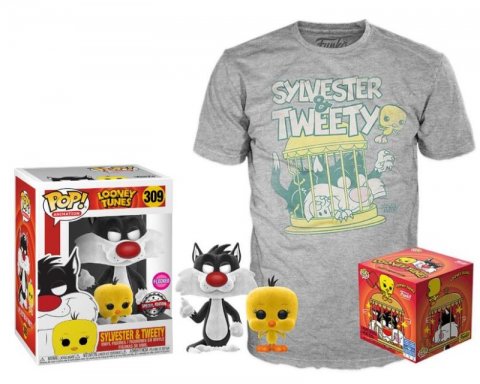 neuveden: Funko POP & Tee: Looney Tunes Sylvester and Tweety, velikost XL (exkluzivní