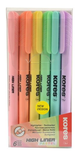 neuveden: Kores HIGH LINER tenký zvýrazňovač 6 ks sada