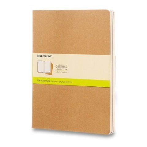 neuveden: Sešity Moleskine Cahier, XL, čisté, 3 ks - karton