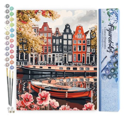 : Malování podle čísel - Průplav V Amsterodamu bez rámu 40x50cm