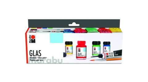 neuveden: Marabu barva na sklo Glas sada 4 x 15 ml