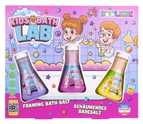 : Sada pro zábavu při koupání KOOLKIDZ 3x pěnivá koupelová sůl, 3x80g