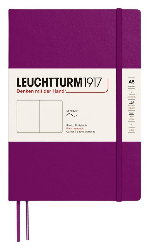 : Zápisník Leuchtturm1917 A5 měkké desky Burgundy čistý