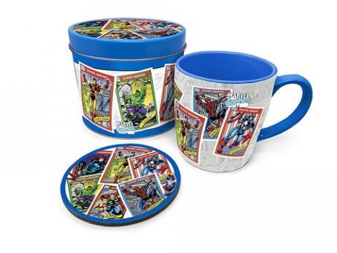 neuveden: Dárkový set Marvel retro - keramický hrnek (370 ml) a podtácek