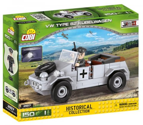 neuveden: Stavebnice COBI - II WW VW Kubelwagen typ 82, 150 kostek, 1 figurka