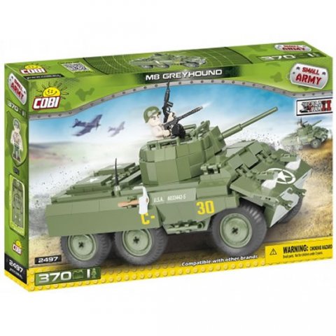 neuveden: Stavebnice COBI 2497 II World War Obrněný vůz M8 Greyhound/370 kostek+ 1 fi