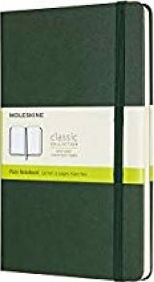 neuveden: Zápisník Moleskine - tvrdé desky, L, čistý - tm. zelený