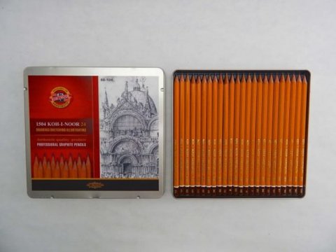 neuveden: Koh-i-noor tužka grafitová grafická 8B–2H souprava 24 ks v plechové krabičc neuveden: Koh-i-noor tužka grafitová grafická 8B–2H souprava 24 ks v plechové krabičc