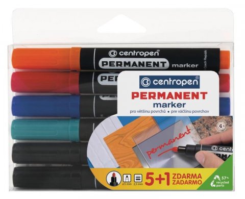 neuveden: Centropen Značkovač permanentní 8566 (5+1 ks)