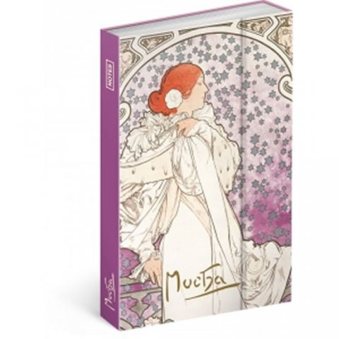 neuveden: NOTIQUE Notes Alfons Mucha – Dáma, linkovaný, 11 x 16 cm