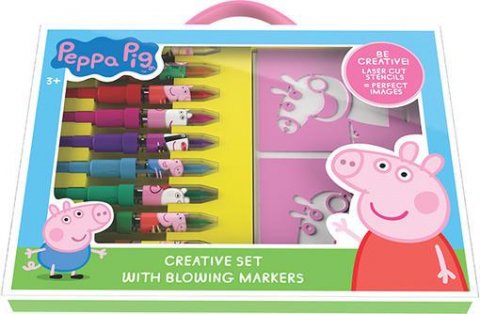 neuveden: Prasátko Peppa - Kreativní set s foukacími fixy