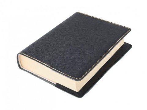 neuveden: Kožený obal na knihu KLASIK M 22,7 x 36,3 cm - kůže černá vzorovaná