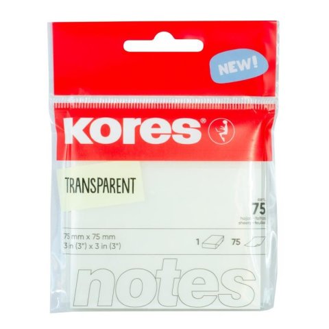 neuveden: Kores Transparentní samolepicí bloček 75x75 mm