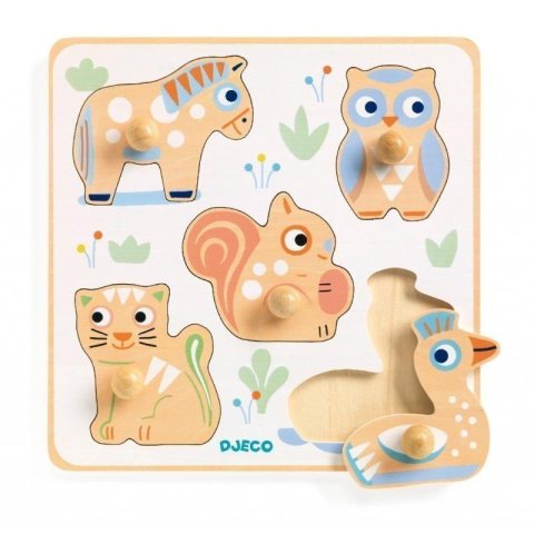 neuveden: DJECO Puzzle pro nejmenší Pastelová zvířátka