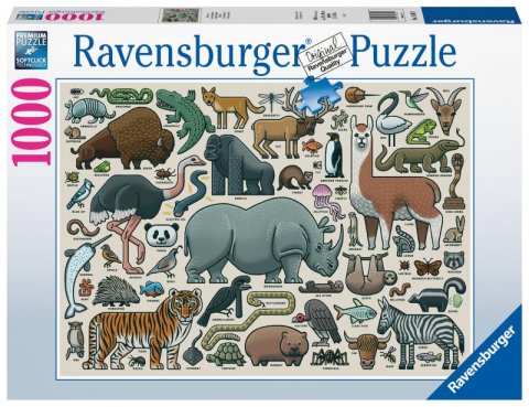 neuveden: Puzzle Atlas divokých zvířat 1000 dílků