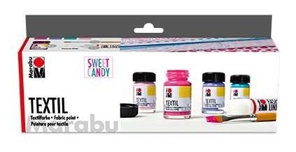 neuveden: Marabu barva na textil sada Sweet Candy 4 x 15 ml