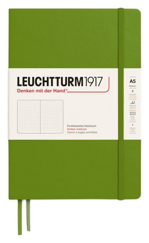 : Zápisník Leuchtturm1917 A5 tvrdé desky Moss tečkovaný