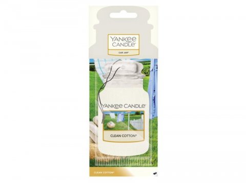 neuveden: YANKEE CANDLE Clean Cotton vůně do auta visačka papírová