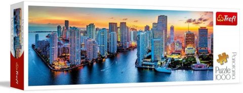 neuveden: Trefl Puzzle Miami po soumraku / 1000 dílků Panoramatické