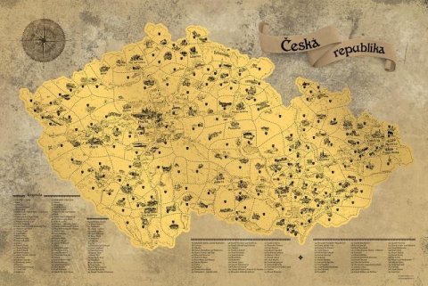 neuveden: Stírací mapa Česka Deluxe XXL - zlatá neuveden: Stírací mapa Česka Deluxe XXL - zlatá