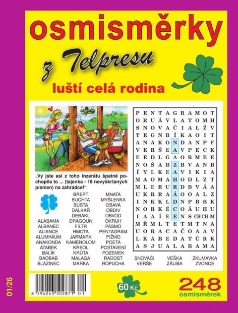 neuveden: Osmisměrky z Telpresu luští celá rodina 1/2026 - 248 osmisměrek