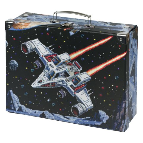 neuveden: Skládací školní kufřík Pixel Space s kováním