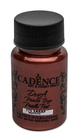 neuveden: Metalická akrylová barva Cadence Dora Metalic - vínová / 50 ml