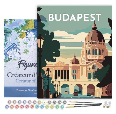 : Malování podle čísel - Vintage Budapešť na rámu 40x50cm