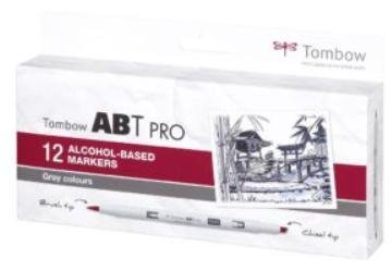 neuveden: Tombow Oboustranný lihový fix ABT PRO - Gray colors 12 ks