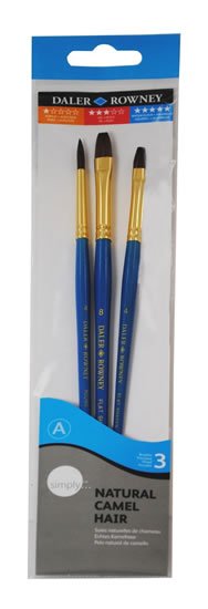 neuveden: Daler - Rowney SIMPLY Natural sada štětců 3 ks - velbloudí vlas, akvarel, k