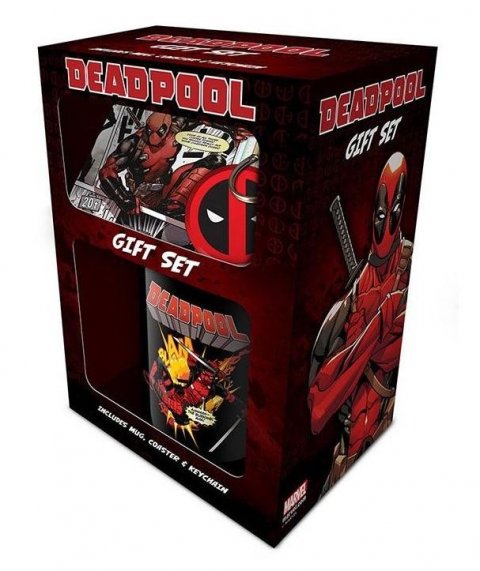 neuveden: Dárkový set Deadpool - hrnek, klíčenka, tácek