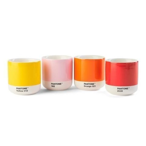 neuveden: Pantone Cortado Termohrnek - Yellow, Red, Orange, Light Pink (4 ks v dárkov