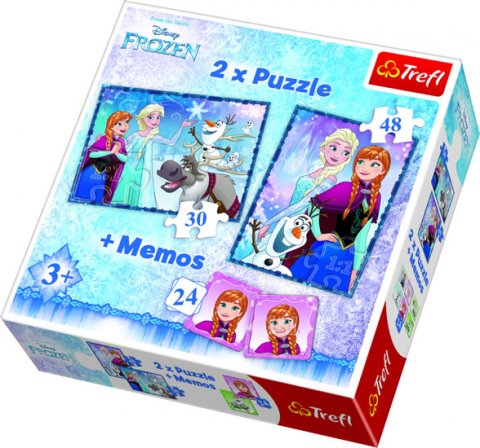 neuveden: Trefl Puzzle Frozen / 30+48 dílků + pexeso