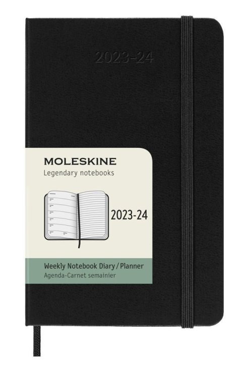 neuveden: Moleskine Zápisník plánovací 18 měsíční 2023-24 tvrdý černý S