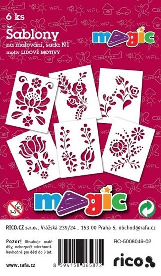neuveden: MAGIC papír šablony na malování LIDOVÉ M neuveden: MAGIC papír šablony na malování LIDOVÉ M