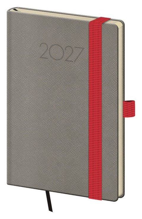 : Diář 2027 týdenní kapesní  New Praga - šedá