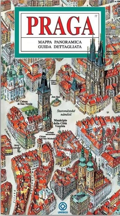 Corbijn Anton: Praha - Panoramatická mapa / italsky