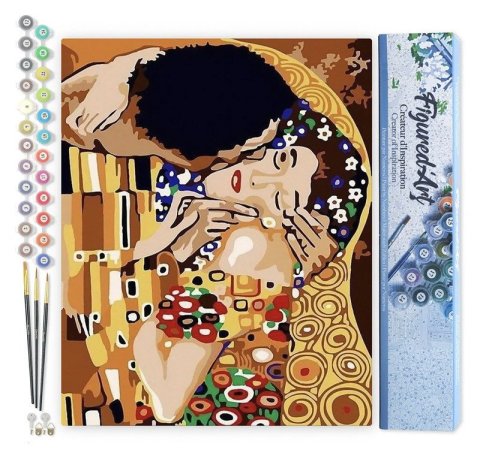 : Malování podle čísel - Gustav Klimt Polibek bez rámu 40x50cm