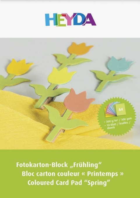 neuveden: HEYDA Blok barevných kartonů 300 g A4 - tulipán 10 listů neuveden: HEYDA Blok barevných kartonů 300 g A4 - tulipán 10 listů