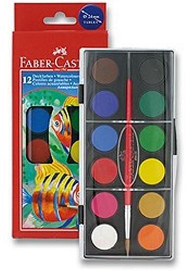 neuveden: Faber - Castell Vodové barvy 24 mm - 12 barev