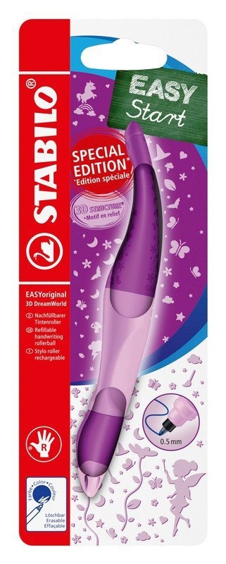 -: Ergonomický roller pro praváky STABILO EASYoriginal 3D DreamWorld, růžová -
