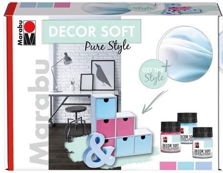 neuveden: Marabu akrylová barva DECOR SOFT sada PURE STYLE
