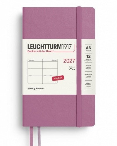 -: Týdenní plánovač Dusty Rose, Pocket A6 2027, Softcover, anglicky