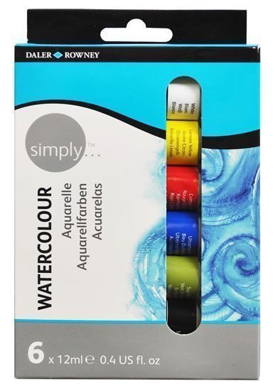 neuveden: Daler - Rowney SIMPLY sada akvarelových barev 6 x 12 ml