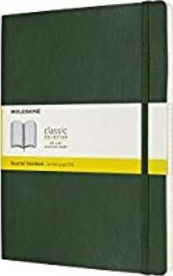 neuveden: Zápisník Moleskine - měkké desky, XL, čtverečkovaný - tm. zelený