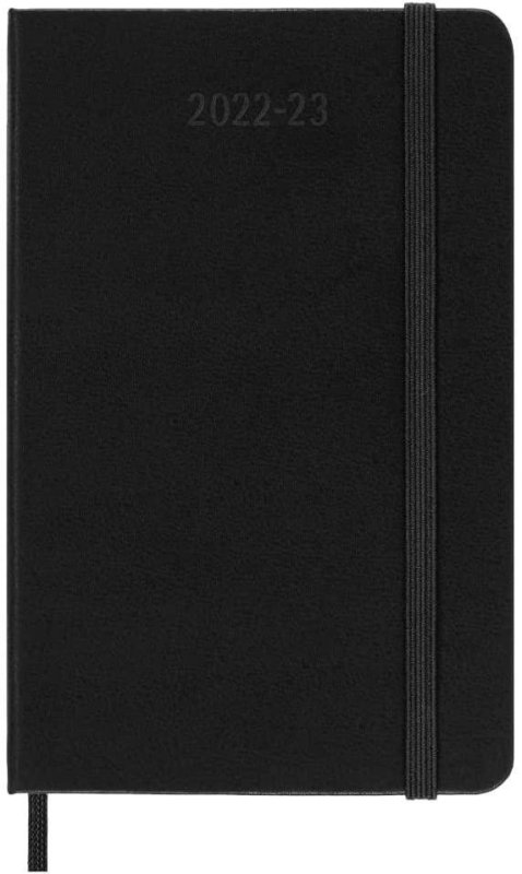neuveden: Moleskine Horizontální diář 2022-2023 černý S, tvrdý
