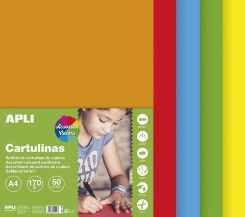 neuveden: Barevný papír A4 170 g - mix sytých barev 50 ks