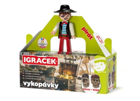 neuveden: Igráček Pirát - figurka s vykopávkami lebek Silvera a Kidda