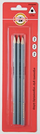 neuveden: Koh-i-noor tužka grafitová trojhranná č.2/šedá set 3 ks neuveden: Koh-i-noor tužka grafitová trojhranná č.2/šedá set 3 ks