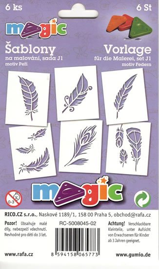neuveden: MAGIC papírové šablony na malování PEŘÍ
